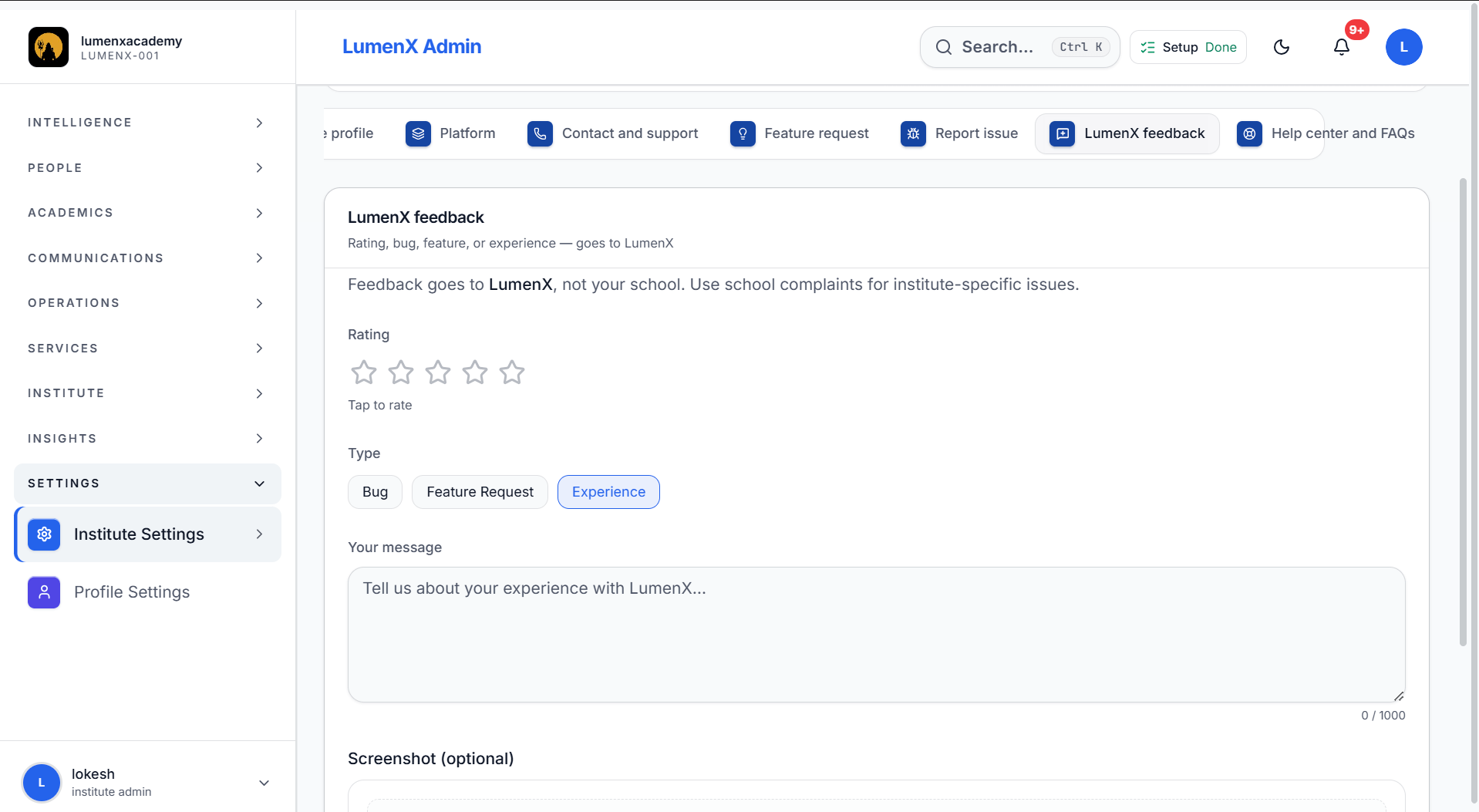 Communications — LumenX Admin