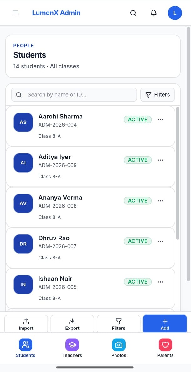 People & accounts — LumenX Admin