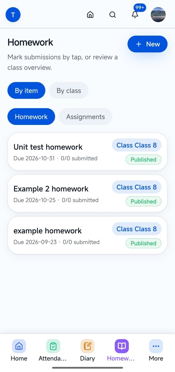 Assignments & homework — LumenX Connect