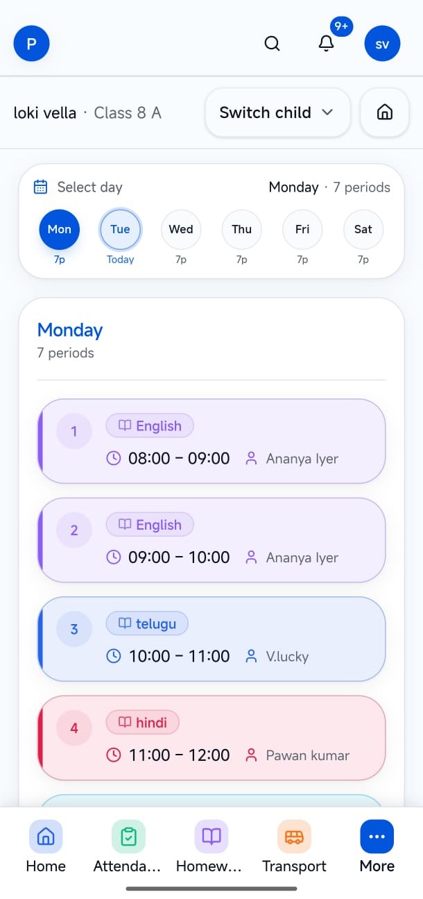 Timetable — LumenX Connect