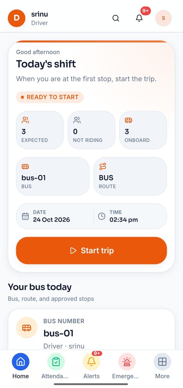 LumenX Transport driver home screenshot